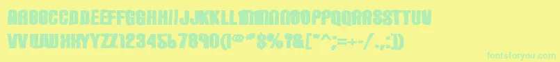 フォントCarbonblockink – 黄色い背景に緑の文字