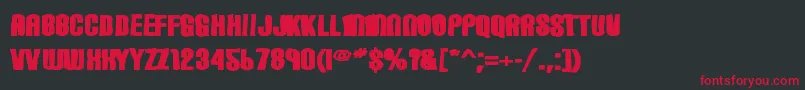 フォントCarbonblockink – 黒い背景に赤い文字