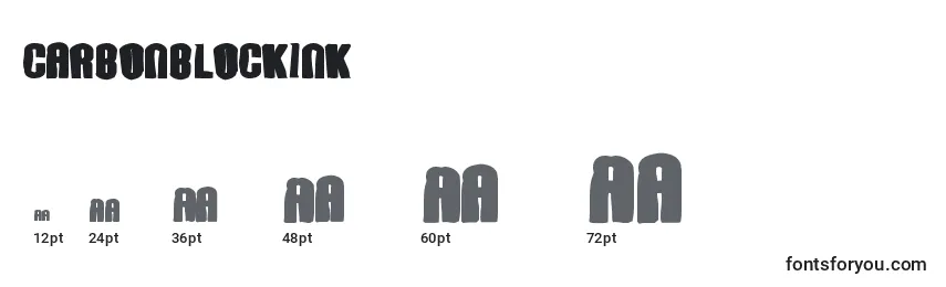 Размеры шрифта Carbonblockink