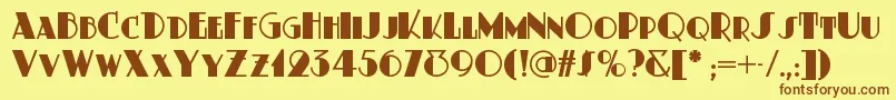 Dustyrosenf Font – Brown Fonts on Yellow Background