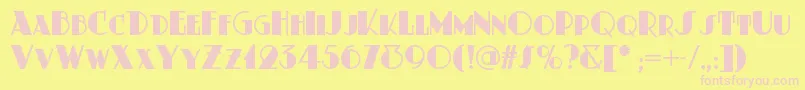 Dustyrosenf Font – Pink Fonts on Yellow Background