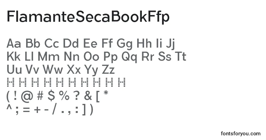 A fonte FlamanteSecaBookFfp – alfabeto, números, caracteres especiais
