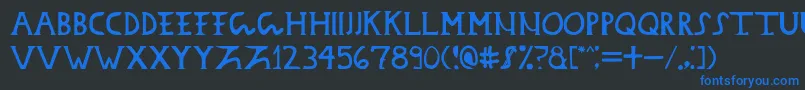 Daciandonarium Font – Blue Fonts on Black Background