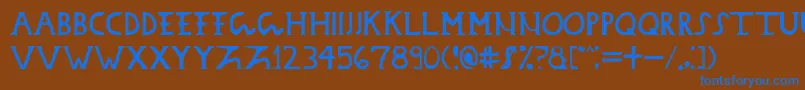 Daciandonarium Font – Blue Fonts on Brown Background