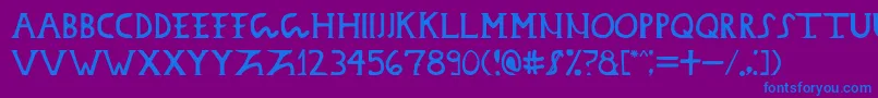 Daciandonarium Font – Blue Fonts on Purple Background