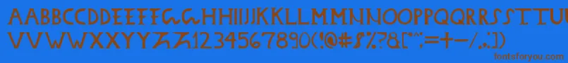 Daciandonarium Font – Brown Fonts on Blue Background