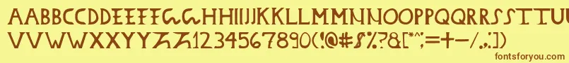 Daciandonarium Font – Brown Fonts on Yellow Background