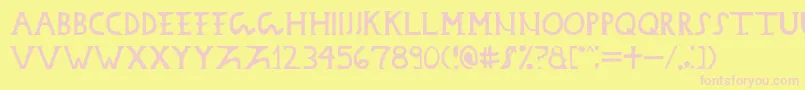 Daciandonarium Font – Pink Fonts on Yellow Background