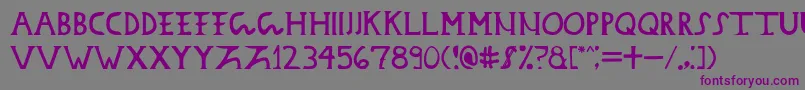 Daciandonarium-fontti – violetit fontit harmaalla taustalla