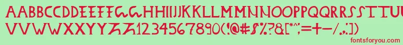 Daciandonarium Font – Red Fonts on Green Background