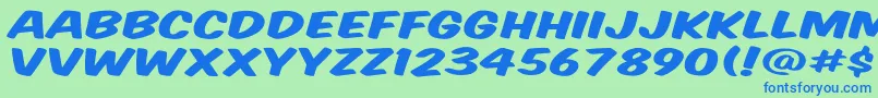 Vtcsupermarketsaledisplay Font – Blue Fonts on Green Background