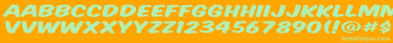 Vtcsupermarketsaledisplay-fontti – vihreät fontit oranssilla taustalla