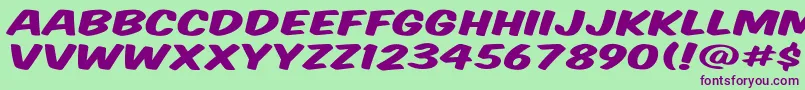 Vtcsupermarketsaledisplay Font – Purple Fonts on Green Background