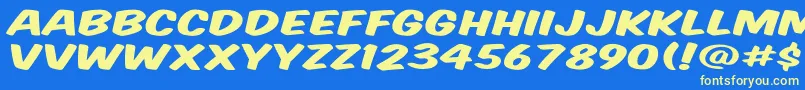 Vtcsupermarketsaledisplay Font – Yellow Fonts on Blue Background