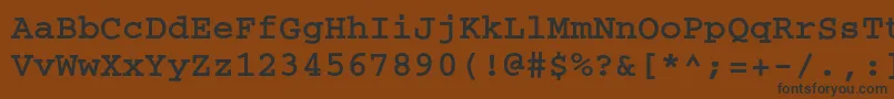 Шрифт CouriercBold – чёрные шрифты на коричневом фоне