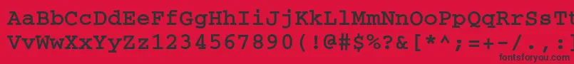 フォントCouriercBold – 赤い背景に黒い文字