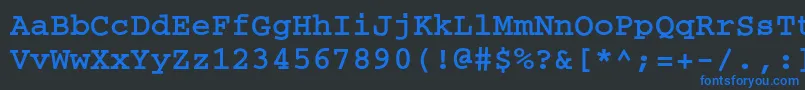 フォントCouriercBold – 黒い背景に青い文字