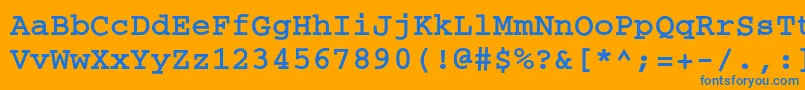 フォントCouriercBold – オレンジの背景に青い文字