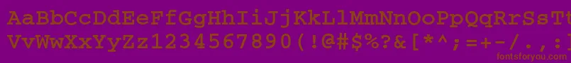 フォントCouriercBold – 紫色の背景に茶色のフォント
