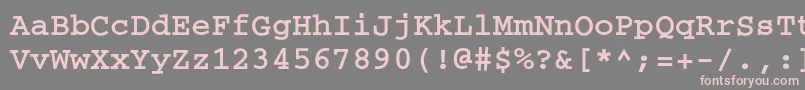 フォントCouriercBold – 灰色の背景にピンクのフォント