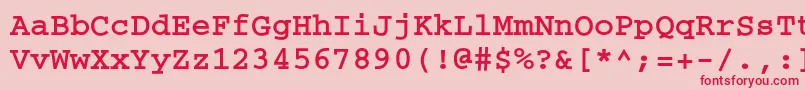 フォントCouriercBold – ピンクの背景に赤い文字