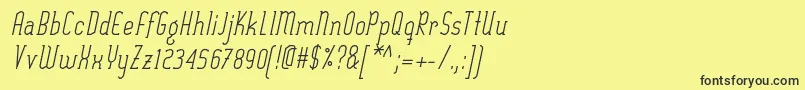 フォントSexythingRegularItalic – 黒い文字の黄色い背景