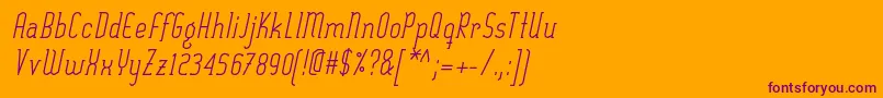 フォントSexythingRegularItalic – オレンジの背景に紫のフォント