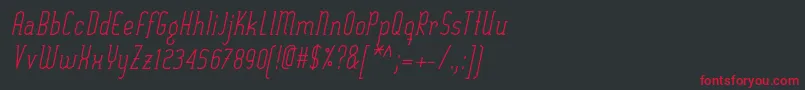 フォントSexythingRegularItalic – 黒い背景に赤い文字