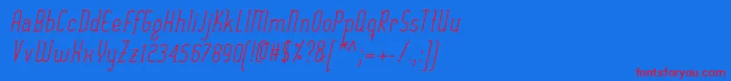 SexythingRegularItalic-Schriftart – Rote Schriften auf blauem Hintergrund
