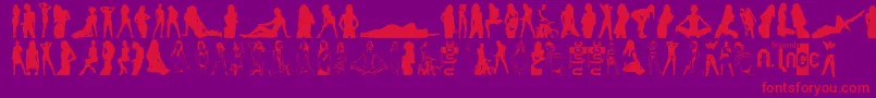 SexySpanishWomanSiluetas Font – Red Fonts on Purple Background