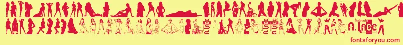 SexySpanishWomanSiluetas Font – Red Fonts on Yellow Background