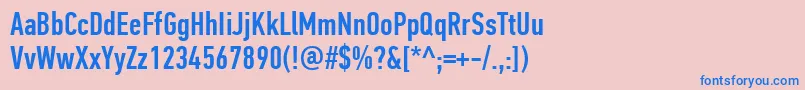 フォントPfdintextcompproMedium – ピンクの背景に青い文字