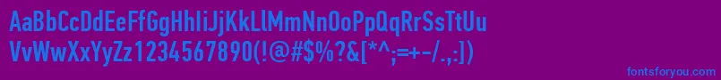 フォントPfdintextcompproMedium – 紫色の背景に青い文字