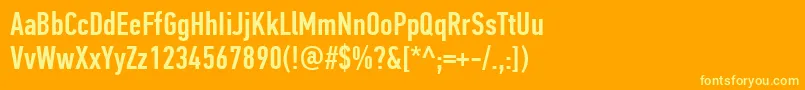 PfdintextcompproMedium Font – Yellow Fonts on Orange Background