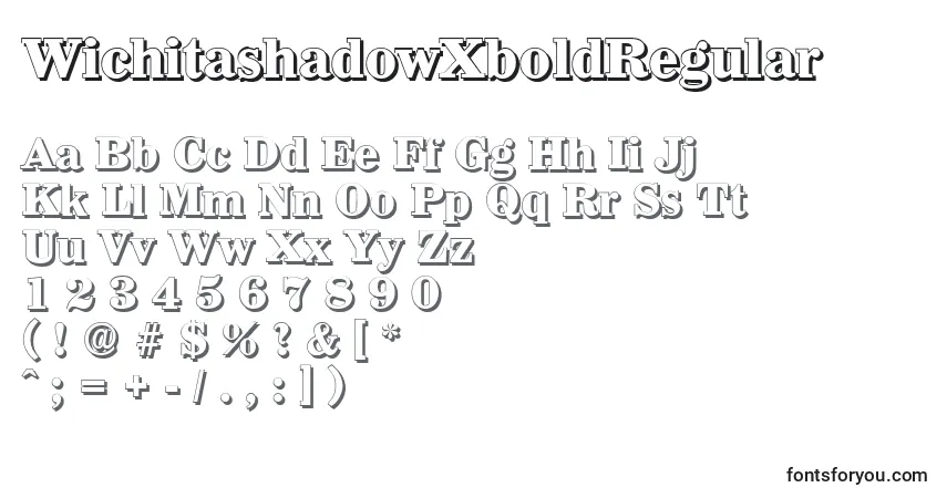 Шрифт WichitashadowXboldRegular – алфавит, цифры, специальные символы
