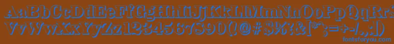 Czcionka WichitashadowXboldRegular – niebieskie czcionki na brązowym tle