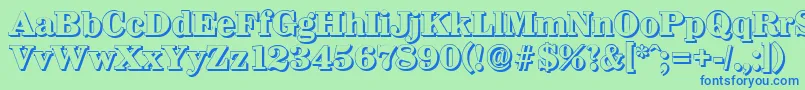 WichitashadowXboldRegular Font – Blue Fonts on Green Background