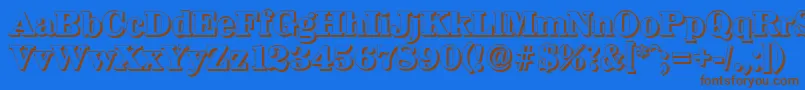 Шрифт WichitashadowXboldRegular – коричневые шрифты на синем фоне