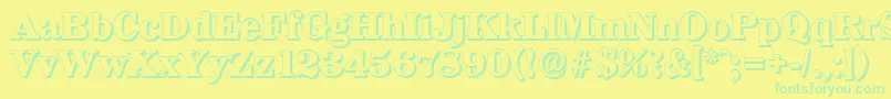 フォントWichitashadowXboldRegular – 黄色い背景に緑の文字