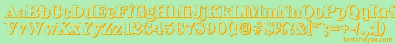 WichitashadowXboldRegular Font – Orange Fonts on Green Background