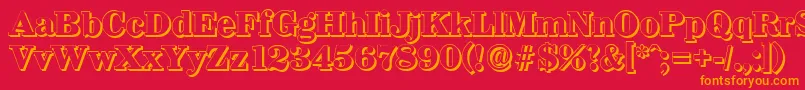 WichitashadowXboldRegular Font – Orange Fonts on Red Background
