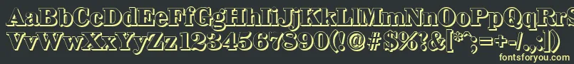 More about WichitashadowXboldRegular Font WichitashadowXboldRegular Font – Yellow Fonts on Black Background