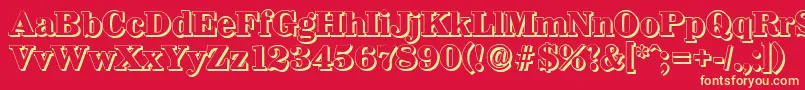 More about WichitashadowXboldRegular Font WichitashadowXboldRegular Font – Yellow Fonts on Red Background
