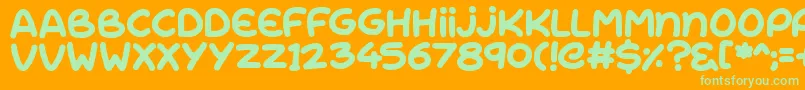 RiseShine Font – Green Fonts on Orange Background