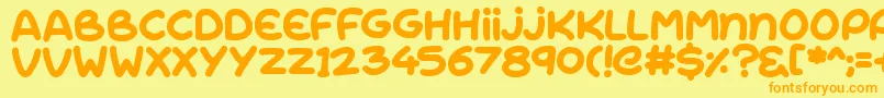 RiseShine Font – Orange Fonts on Yellow Background