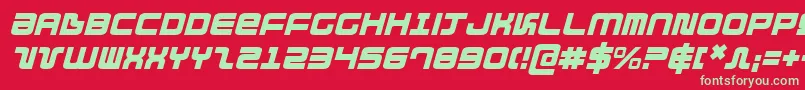 フォントDirektoritalic – 赤い背景に緑の文字