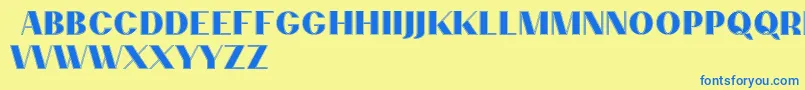 Czcionka PassionsanspdccContour – niebieskie czcionki na żółtym tle