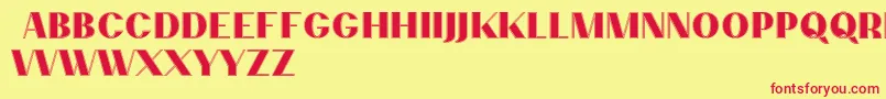 PassionsanspdccContour Font – Red Fonts on Yellow Background