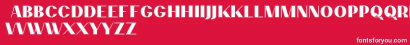 フォントPassionsanspdccContour – 赤い背景に白い文字