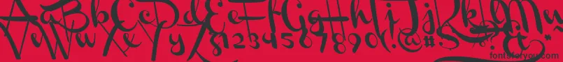ChannelLeftSlanted Font – Black Fonts on Red Background
